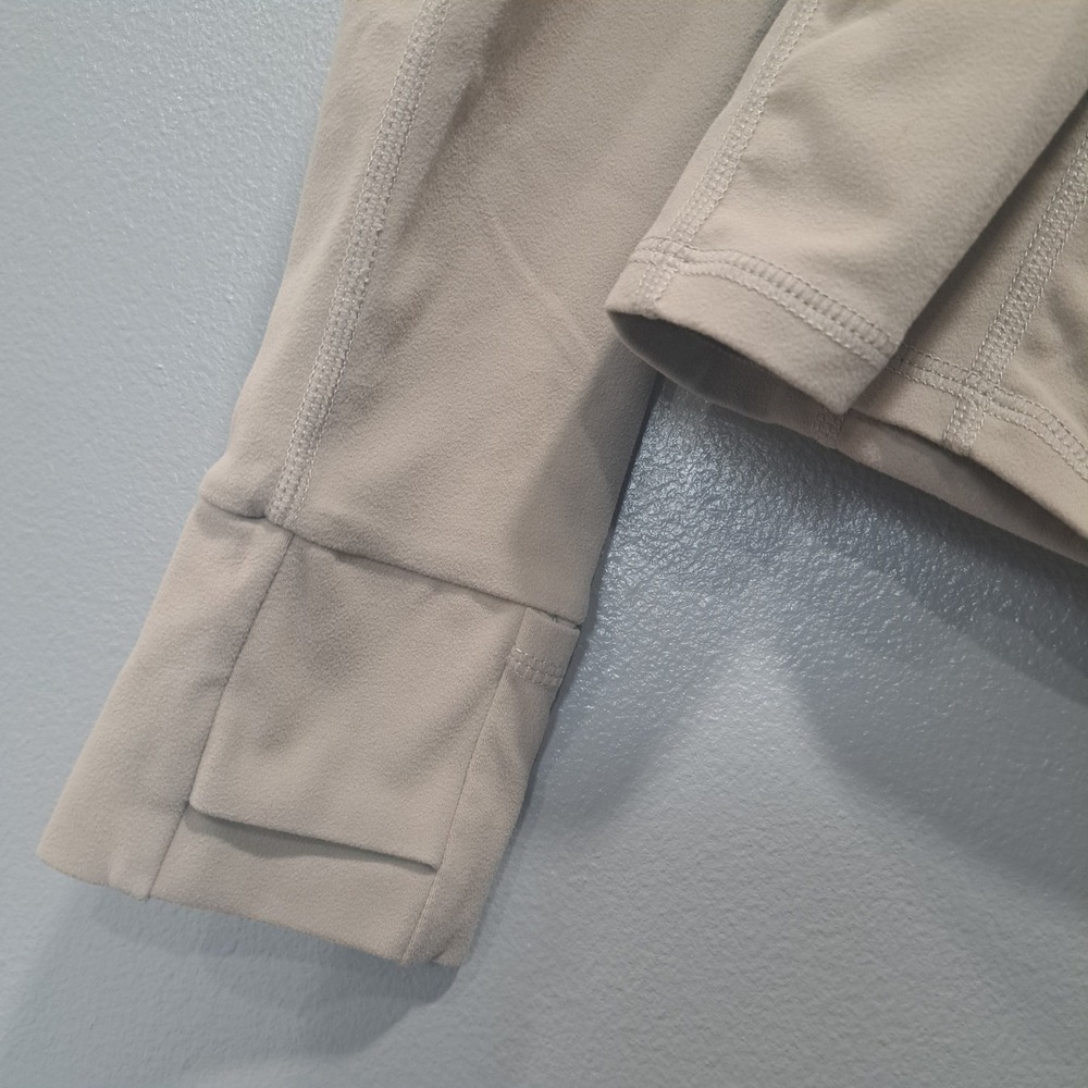 Glowmode FeatherFit Slim-It Active Jacket Medium Tan Beige Full Zip Thumbholes - Picture 5 of 7